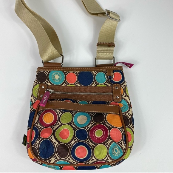 Lily Bloom Multicolor Circle Pattern Mini Crossbody Purse Bag - Picture 1 of 6